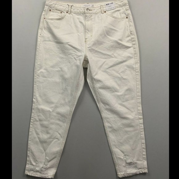 Topshop Denim - Topshop Women's White Skinny Mom Jeans Size 14 NWT